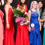 After the crowning of the winners from left to right (previous Scholarship Pageant Winner - Becky Hamme, 2015 Pageant Winner - Suzanne Perez, and National Anthem Singer - Elise Shoemaker) Group Long Gown - Gowns donated by David's Bridal of York PA (from left to right Jolly Regis, Kai Jennie Regis, Courtney Harland, Karla Jara, Kristelle Beltran, Becky Hamme, Suzanne Perez, Elise Shoemaker, Jem Frances Matias, Cassie Orwig, and Follow the Dream Chairman Amalia Gohn)